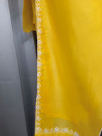GILDED YELLOW MUL CHANDERI CHIKANKARI CO-ORD SET