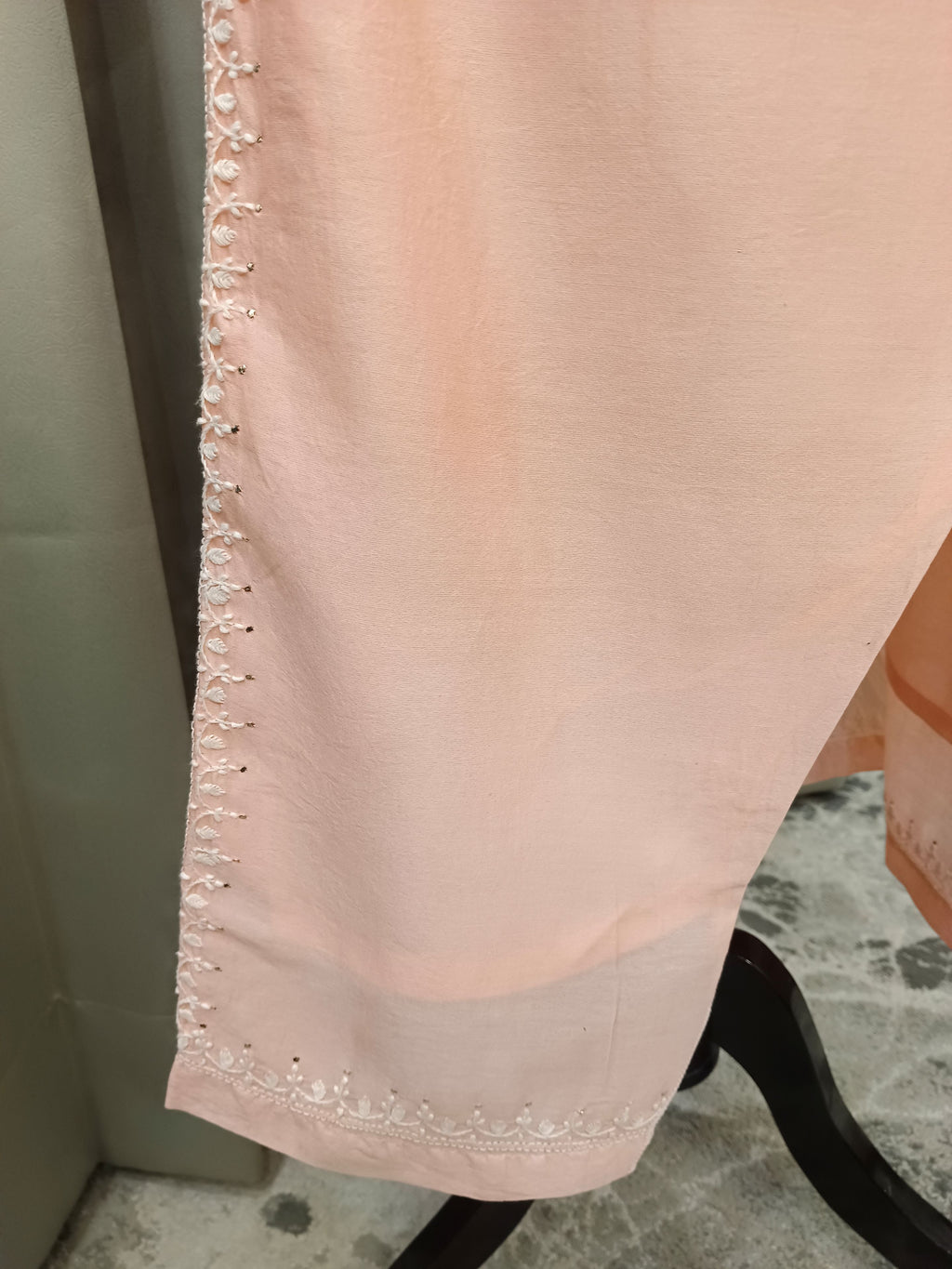 DUCHESS PINK MUL CHANDERI CHIKANKARI CO-ORD SET