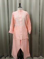 DUCHESS PINK MUL CHANDERI CHIKANKARI CO-ORD SET