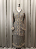 SILVER MIST TISSSUE CHIKANKARI CO-ORD SET
