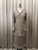 SILVER MIST TISSSUE CHIKANKARI CO-ORD SET