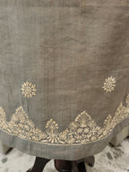 SILVER MIST TISSSUE CHIKANKARI CO-ORD SET