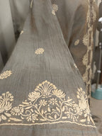 SILVER MIST TISSSUE CHIKANKARI CO-ORD SET