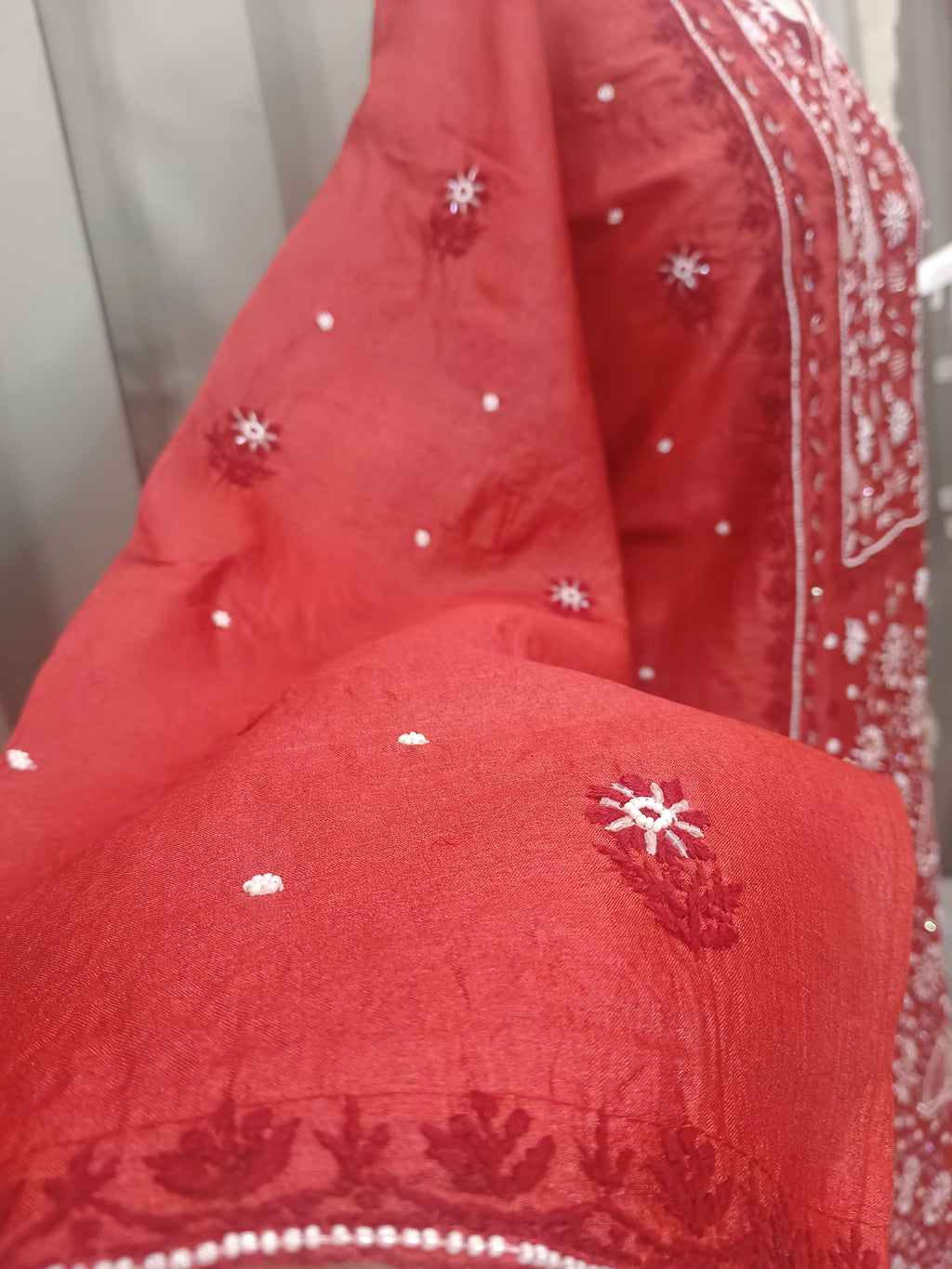 RUBY TUSSAR SILK CHIKANKARI STRAIGHT KURTA SET