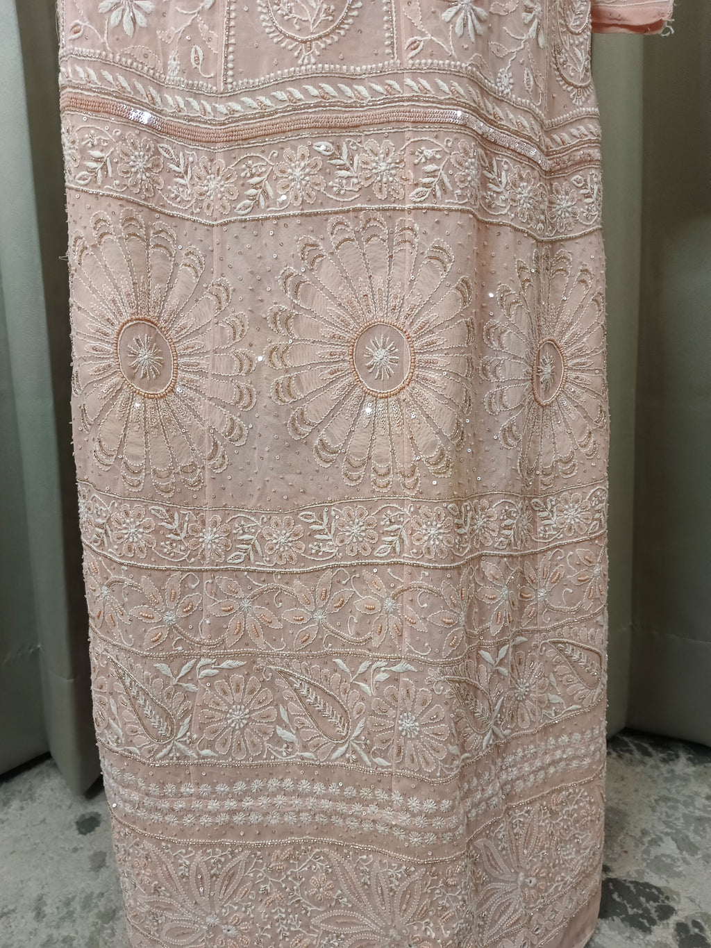 CORALISSE GEORGETTE CHIKANKARI ANARKALI SET