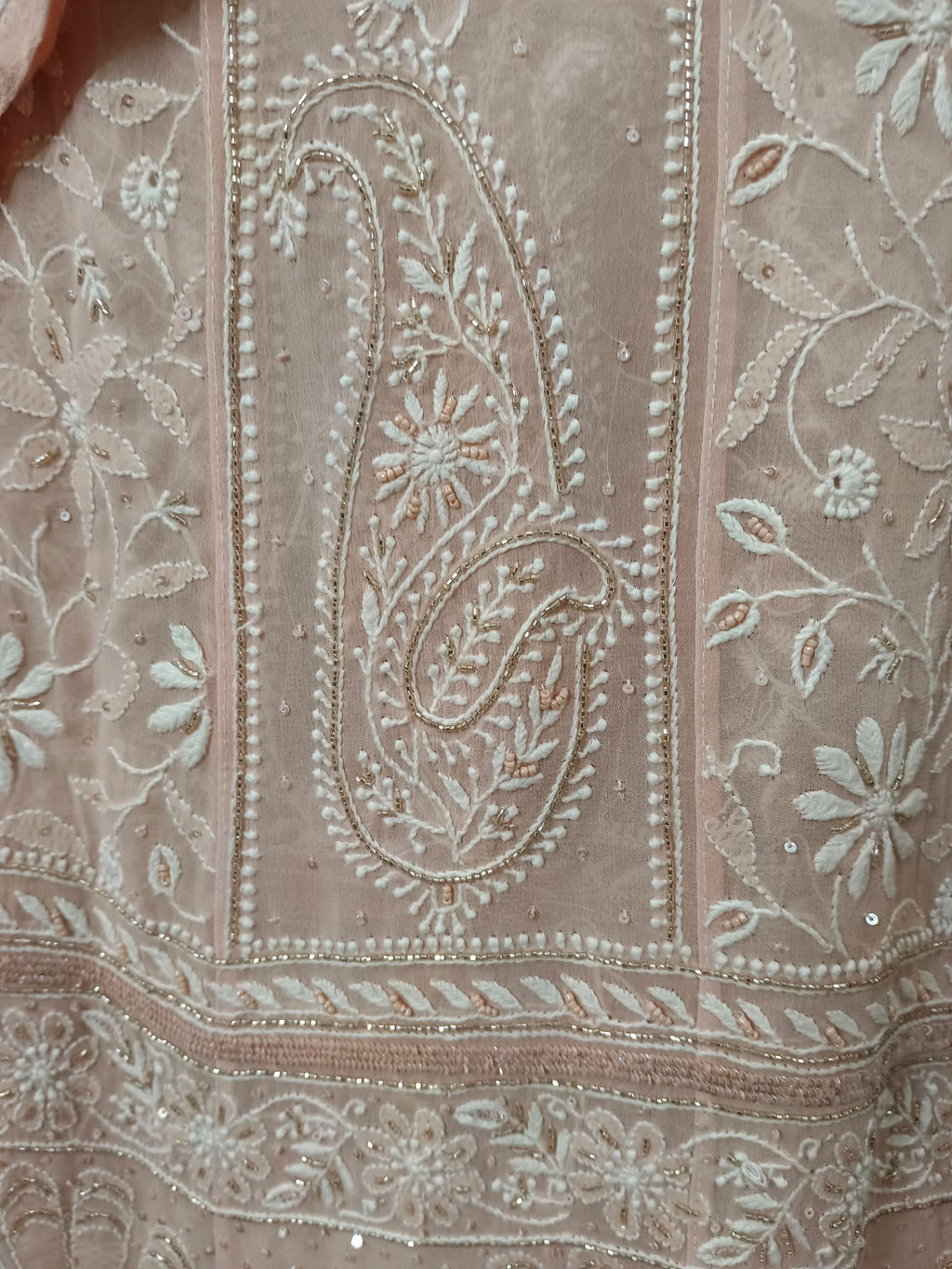 CORALISSE GEORGETTE CHIKANKARI ANARKALI SET