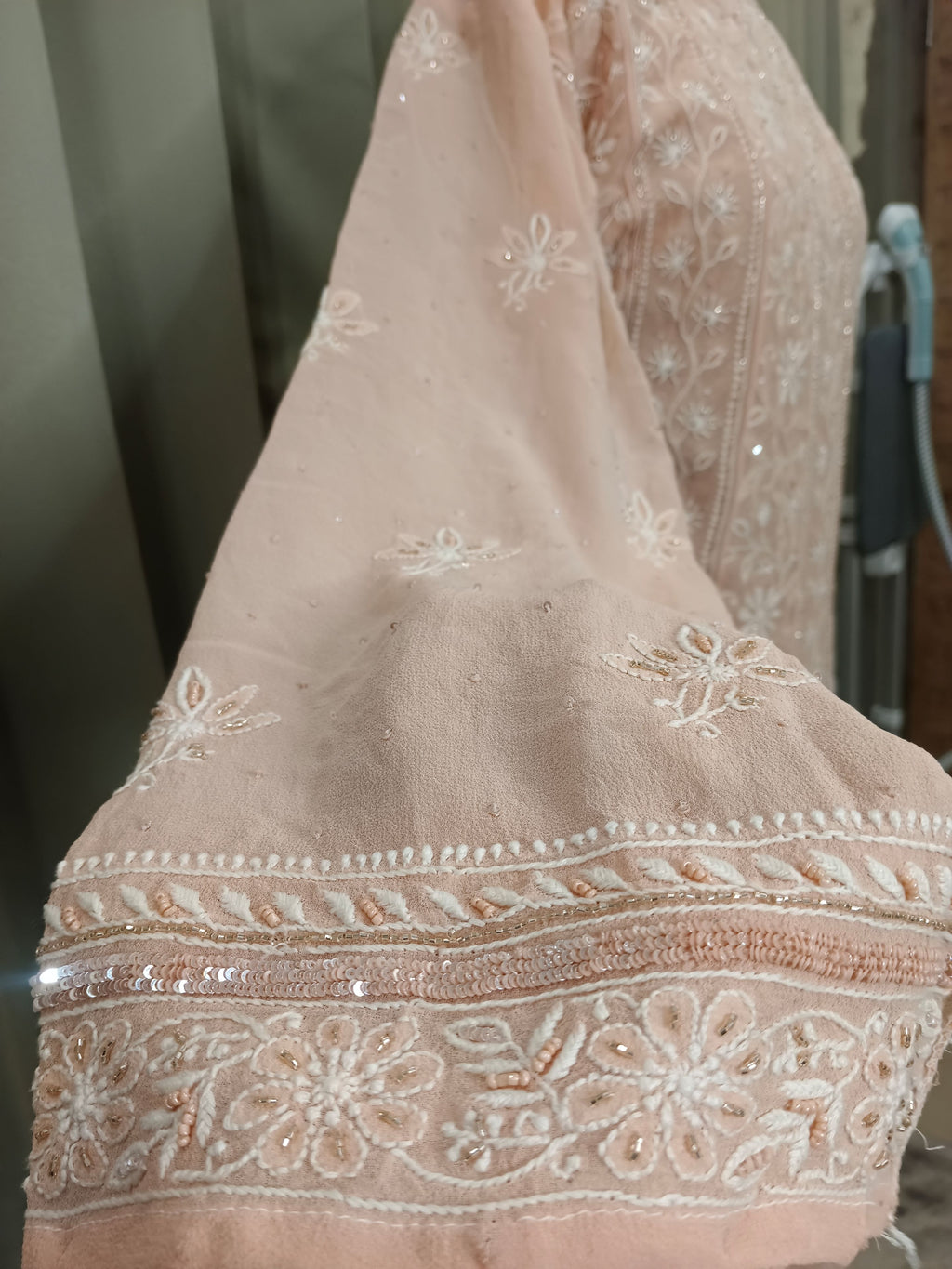 CORALISSE GEORGETTE CHIKANKARI ANARKALI SET