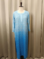 BLUE ECHELON VISCOSE CHIKANKARI KURTA SET