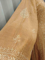 SAND GOLD TISSUE CHIKANKARI KURTA SET