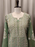 MINT GREEN TISSUE CHIKANKARI KURTA SET