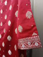 CRIMSON  BANARSI SILK KURTA SET