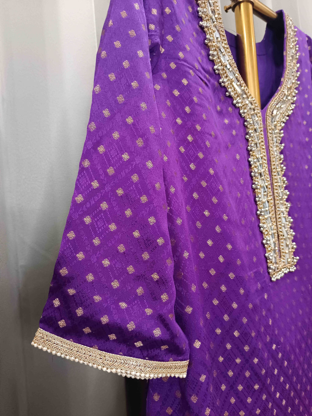 ORCHID HANDLOOM WOOVEN SILK KURTA SET