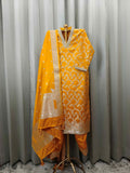 MUSTARD YELLOW  BANARSI SILK KURTA SET