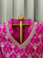 FUCHSIA  BANARSI SILK KURTA SET