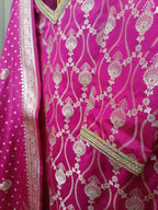 FUCHSIA  BANARSI SILK KURTA SET